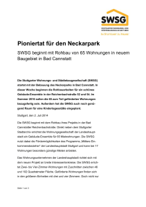Pioniertat für den Neckarpark - Stuttgarter Wohnungs