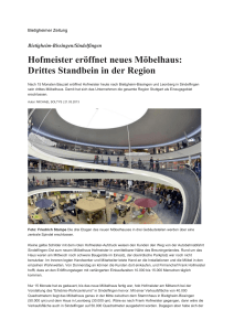 Hofmeister eröffnet neues Möbelhaus: Drittes Standbein in der Region