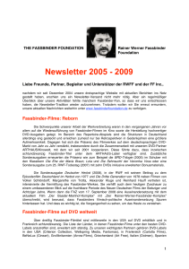 Newsletter 2005 - 2009 - Rainer Werner Fassbinder Foundation