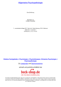 Allgemeine Psychopathologie - Toc - Beck-Shop
