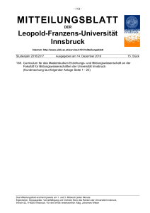 mitteilungsblatt - Universität Innsbruck