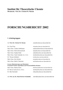 forschungsbericht 2002 - Institut für Theoretische Chemie und