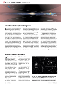 Rosettas Zielkomet bereits aktiv Unser Milchstraßensystem ist