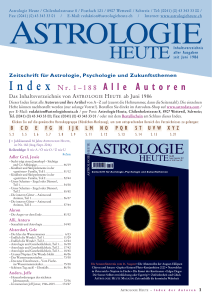 Astrologie Heute: Alle AUTOREN mit Artikel bis Nr. 188