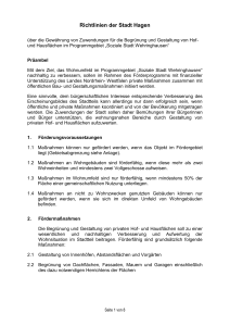 Richtlinien der Stadt Hagen - Soziale Stadt Wehringhausen