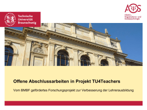 Offene Abschlussarbeiten in Projekt TU4Teachers