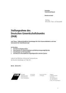 Stellungnahme des Deutschen Gewerkschaftsbundes (DGB)