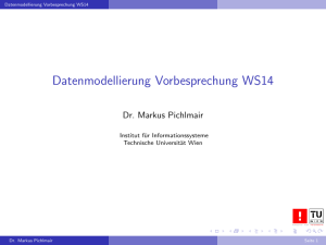 Datenmodellierung Vorbesprechung WS14