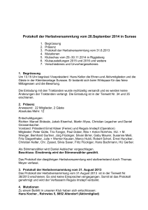 Protokoll der Herbstversammlung vom 20.September