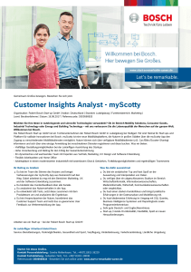 Customer Insights Analyst - myScotty - Bosch