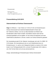Pressemitteilung 24.03.2015 Osterwerkstatt auf Schloss
