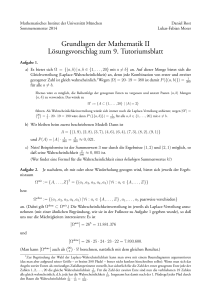 Grundlagen der Mathematik II Lösungsvorschlag zum 9. Tutoriumsblatt