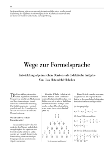 Wege zur Formelsprache - an der Universität Duisburg