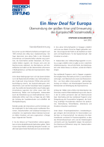 Ein New Deal für Europa : Überwindung der großen Krise und