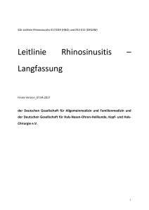 Leitlinie Rhinosinusitis – Langfassung