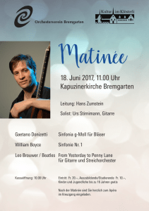 18. Juni 2017, 11.00 Uhr Kapuzinerkirche Bremgarten
