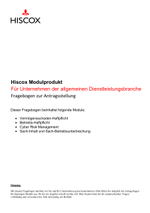 Hiscox Modulprodukt Für Unternehmen der - easy