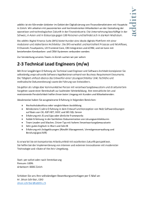 20150514 Inserat Technical Lead Engineer
