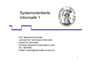 Systemorientierte Informatik 1 - Arbeitsgruppe Technische Informatik
