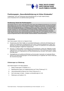 Positionspapier - Public Health Schweiz