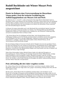 Rudolf Buchbinder mit Wiener Mozart Preis ausgezeichnet