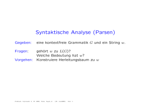 Syntaktische Analyse (Parsen)