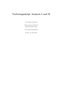 Vorlesungsskript Analysis I und II