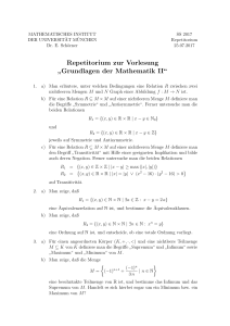 Repetitorium zur Vorlesung ” Grundlagen der Mathematik II“