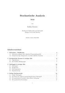 Stochastische Analysis - Fachbereich Mathematik und Informatik