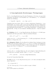 2. Ganz-algebraische Erweiterungen. ¨Uberlagerungen