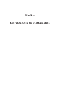 Einführung in die Mathematik 1 (21.9.2017)