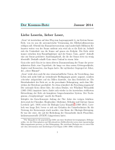 Der Kosmos-Bote Januar 2014 Liebe Leserin, lieber Leser,