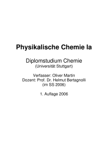 Physikalische Chemie Ia