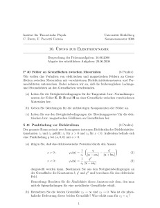 10. ¨Ubung zur Elektrodynamik - Institut für Theoretische Physik