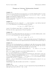 ¨Ubungen zur Vorlesung “Mathematische Statistik” Blatt 4 Aufgabe