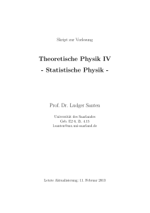 Theoretische Physik IV - Statistische Physik