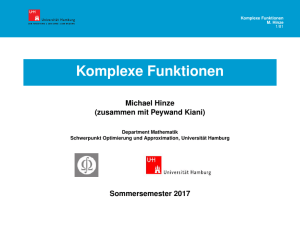 Komplexe Funktionen - Universität Hamburg