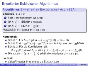 Erweiterter Euklidischer Algorithmus