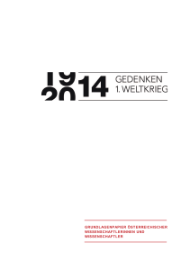 1914-2014, Gedenken 1. Weltkrieg, Grundlagenpapier
