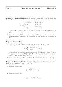 Blatt 5 Wahrscheinlichkeitstheorie WS 2009/10