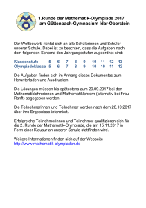 1.Runde der Mathematik-Olympiade 2017 am Göttenbach