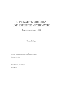 applikative theorien und explizite mathematik