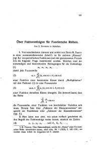Über Faktorenfolgen für Fouriersche Reihen.