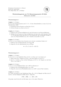 Wiederholungstests zur VL Elementargeometrie SS 2016
