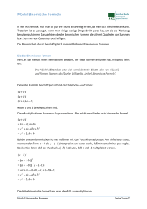 Modul Binomische Formeln ( ) ( ) ( )