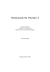Mathematik für Physiker 2 - Fachbereich | Mathematik