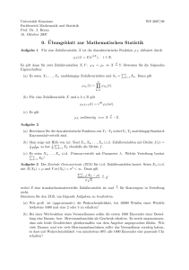 0.¨Ubungsblatt zur Mathematischen Statistik