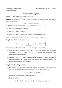 Kommutative Algebra - Fachbereich | Mathematik