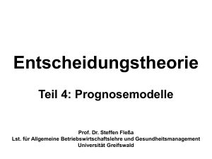 Entscheidungstheorie - Universität Greifswald