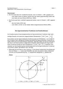 Die trigonometrischen Funktionen als Kreisfunktionen